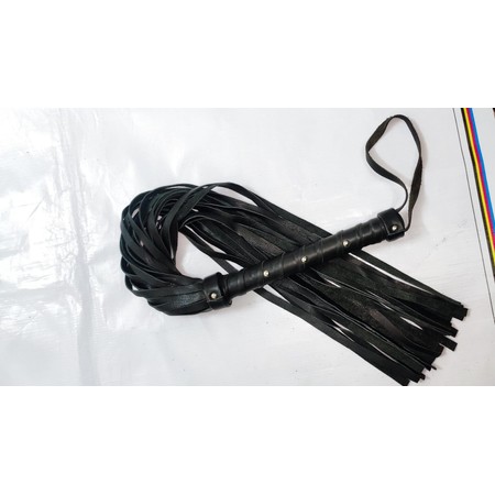 Calf Softy Classic Black Leather Flogger with 23 Falls