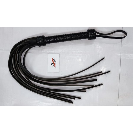 Genuine Black Leather Braided Flogger for Impact Play