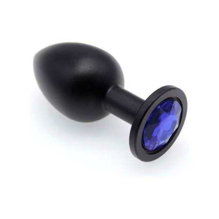 Small Black Silicone Plug with Gem