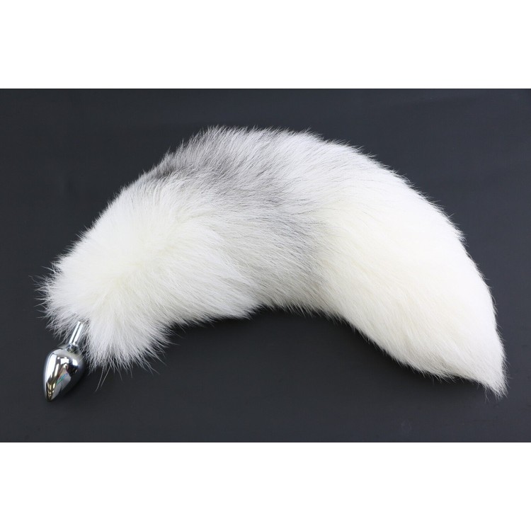 באט פלאג קטן ממתכת עם זנב אפור לבן