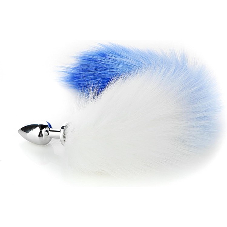 באט פלאג קטן ממתכת עם זנב כחול לבן