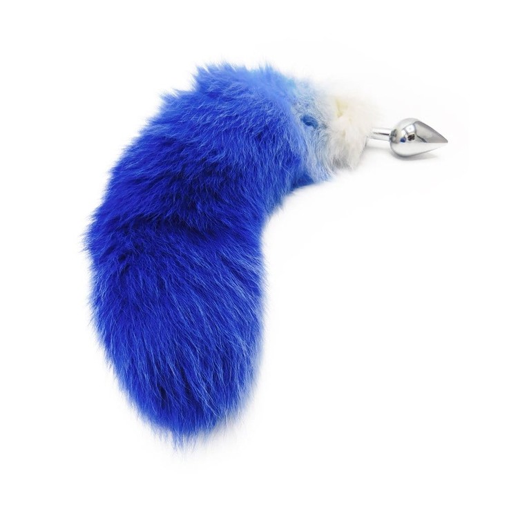 באט פלאג קטן ממתכת עם זנב כחול לבן