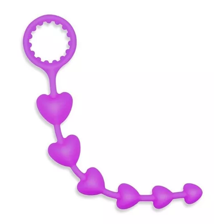 the heart of the butt חרוזים אנאליים בצורת לב סגול