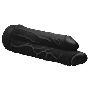 Double Stuffer Two Cock Black Dildo