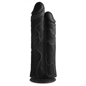 Double Stuffer Two Cock Black Dildo