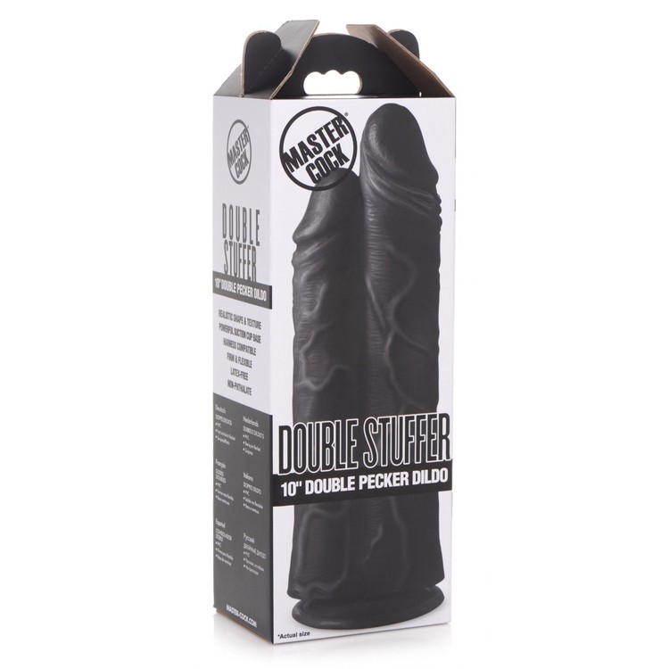 Double Stuffer דילדו שני פינים לחור אחד 27 ס"מ - שחור