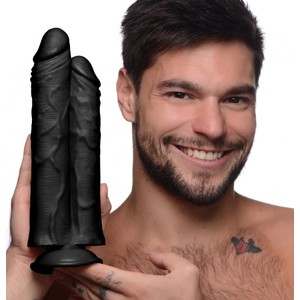 Double Stuffer Two Cock Black Dildo