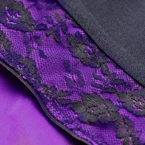 Lace Envy תחתון סטראפאון בצבע סגול ללא מפשעה L/XL