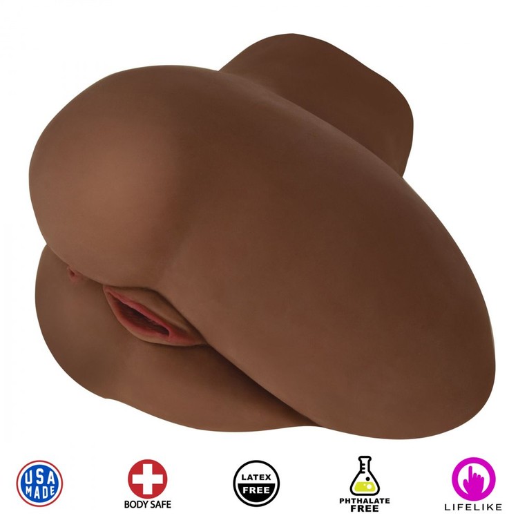 Mistress Jada Sidesaddle Butt מאונן רוטט לגבר בצורת ישבן בתנוחת צד עם שני חורים