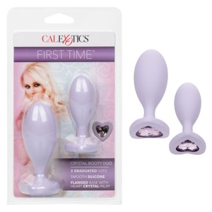 Love Crystal Booty Duo Purple Plug Set