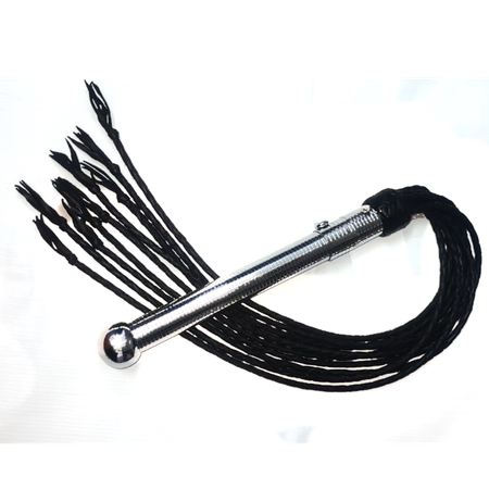 Black Leather and Metal Flogger