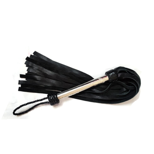 Black Leather and Metal Impact Play Flogger