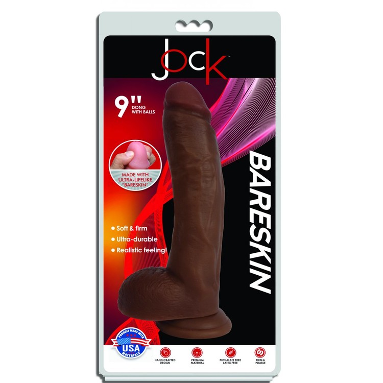 JOCK 9 Bareskin Dark דילדו עבה 22.9 ס"מ במגע מציאותי