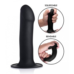 Squeeze-It Black Flexible Dildo