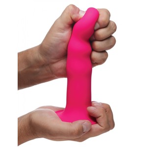 Squeeze-It Wavy Squeezable Dildo - Pink