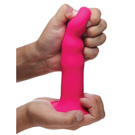 Squeeze-It Wavy Squeezable Dildo - Pink