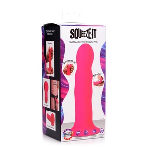 Squeeze-It Wavy Squeezable Dildo - Pink