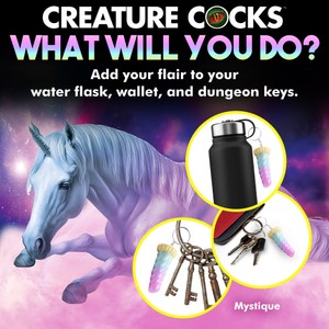 Mystique Unicorn מחזיק מפתחות דילדו חד קרן Creature Cocks