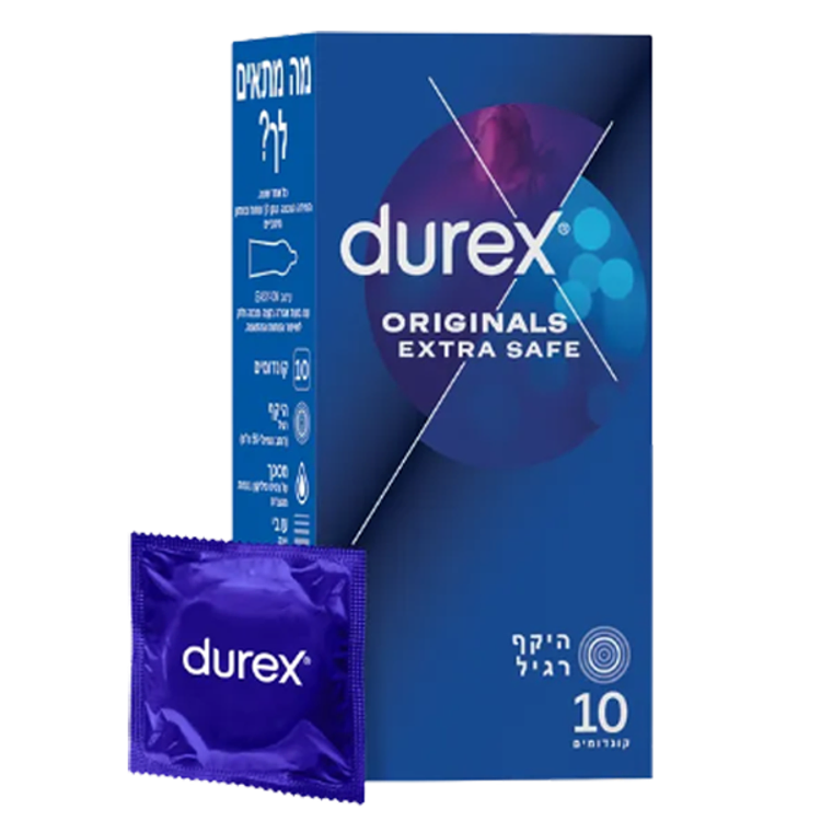 10 קונדומים עבים לתוספת ביטחון Durex Extra Safe
