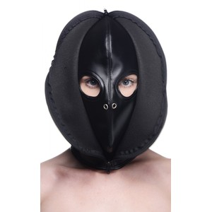 STRICT Vegan Leather Bondage Hood with Zip