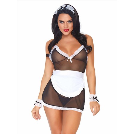 Sexy maid costume with 4 pieces Leg Avenue