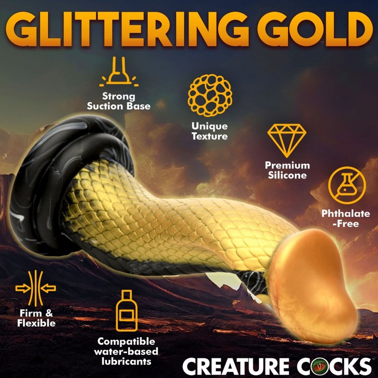 Golden Mamba דילדו סיליקון פנטזיה מעוצב כנחש קוברה  Creature Cocks