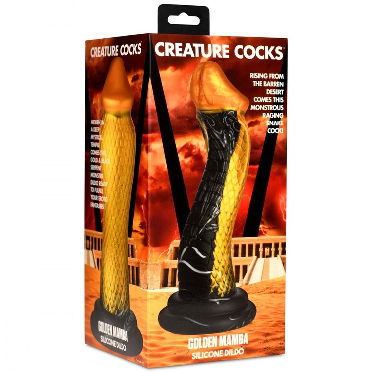 Golden Mamba דילדו סיליקון פנטזיה מעוצב כנחש קוברה  Creature Cocks