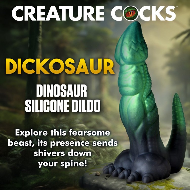 Dickosaur דילדו ירוק מעוצב כדינוזאור Creature Cocks