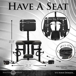 Pleasure Throne כיסא הנאה פרימיום עם מושב פתוח ומשענת גב Master Series