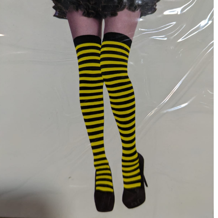 Over The Knee Socks Striped Yellow Black