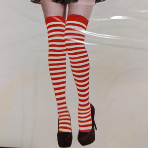 Over The Knee Socks Striped Red White