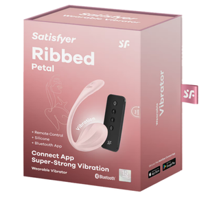 Ribbed Petal Satisfyer ביצת רטט עם אפליקציה ושלט לזוג