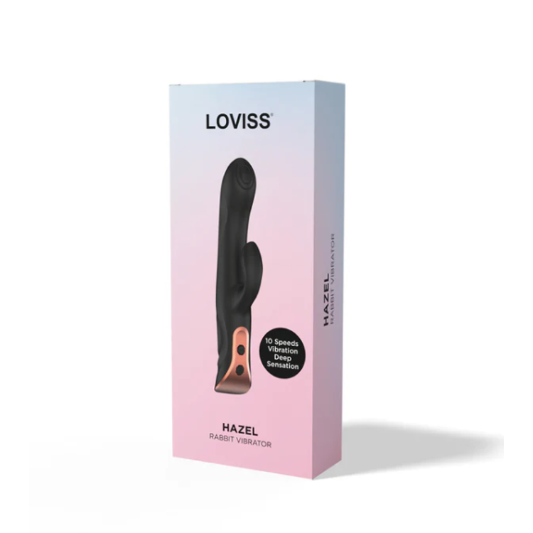 Hazel ויברטור ארנבון לדגדגן ונקודת ג'י - שחור Loviss