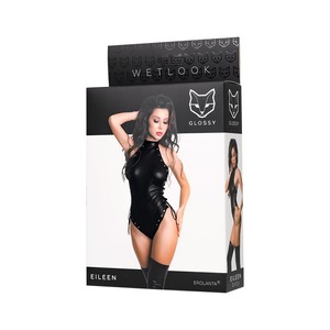 Glossy Eileen Erolanta בגד גוף עם קשירה בצדדים