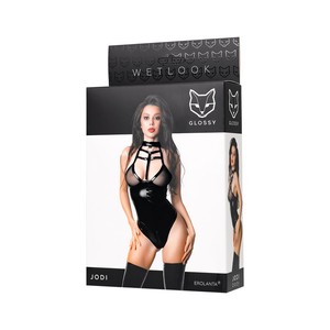 Glossy Jodi Erolanta בגד גוף עם קולר