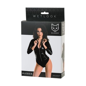Glossy Alessia Bodysuit Erolanta בגד גוף שרוולים ארוכים
