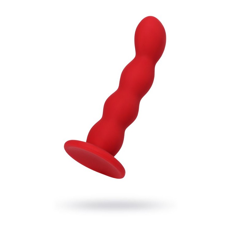 ToDo Favorite Dildo דילדו אנאלי סיליקון אדום עם חרוזים  13 ס"מ קטן