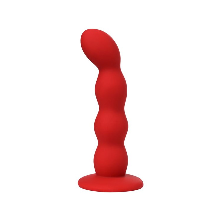 ToDo Favorite Dildo דילדו אנאלי סיליקון אדום עם חרוזים  13 ס"מ קטן