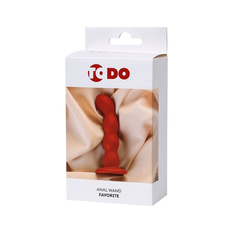 ToDo Favorite Dildo דילדו אנאלי סיליקון אדום עם חרוזים  13 ס"מ קטן