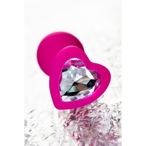 ToDo Diamond Heart pink S  פלאג סיליקון לב קטן