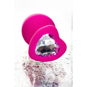 ToDo Diamond Heart pink L  פלאג סיליקון לב גדול