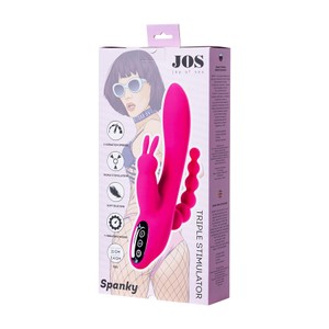 Jos Spanky ויברוטר ארנבון ורוד לגירוי משולש