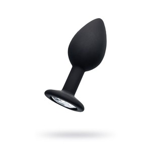 POPO rhinestone butt plug S פלאג סיליקון שחור