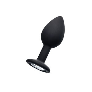 POPO rhinestone butt plug S פלאג סיליקון שחור