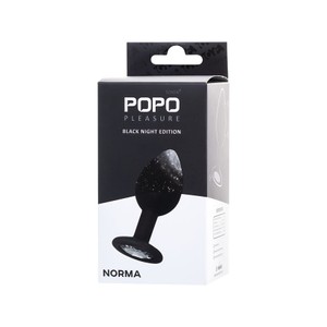 POPO rhinestone butt plug S פלאג סיליקון שחור