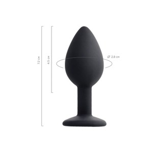 POPO rhinestone butt plug S פלאג סיליקון שחור
