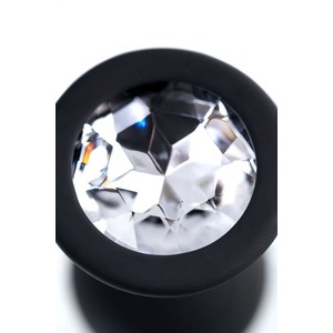 POPO rhinestone butt plug S פלאג סיליקון שחור