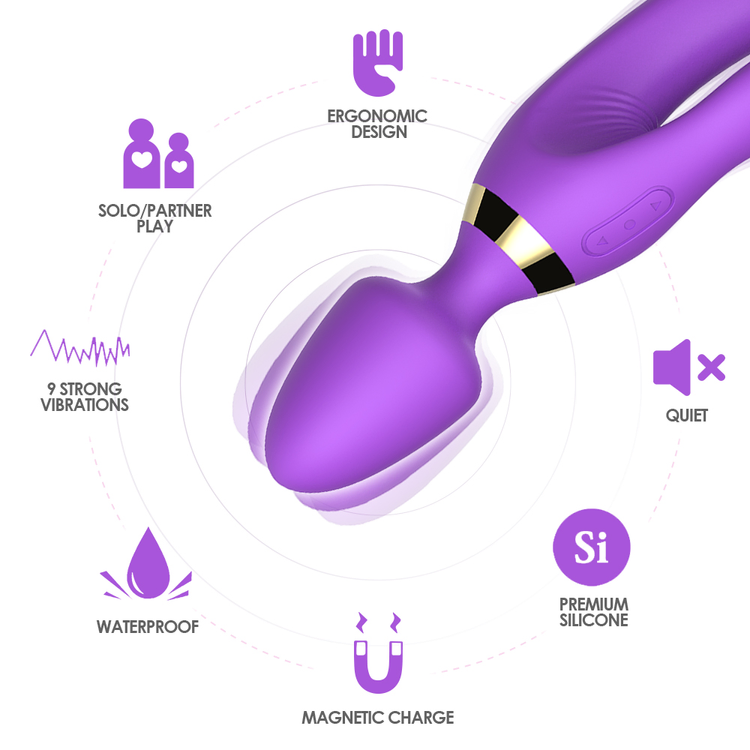 Dual Rabbit Wand ויברטור ארנבון דו צדדי Toy Box