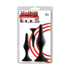 Back Up סט 3 פלאגים אנאליים לאוהבי שחמט מתקדמים אורך 8 סמ עד 14 סמ