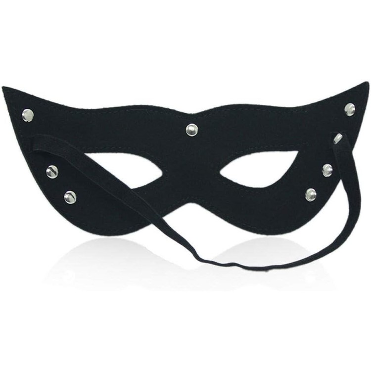 מסכת עיניים סקסית דמוי עור - שחורה